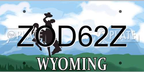 ZOD62Z Wyoming License Plate