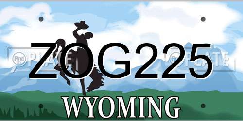 ZOG225 Wyoming License Plate