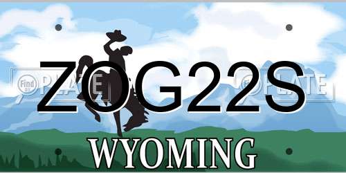 ZOG22S Wyoming License Plate