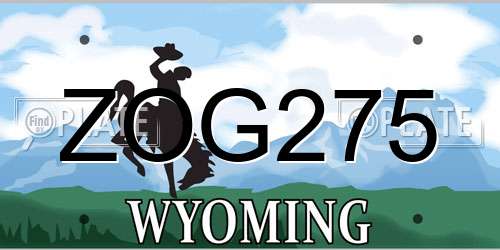 ZOG275 Wyoming License Plate