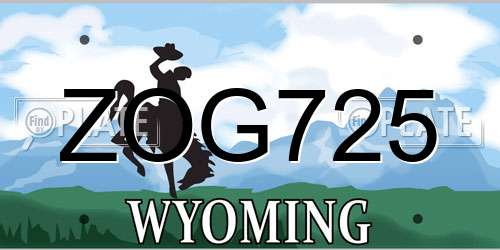 ZOG725 Wyoming License Plate