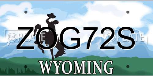 ZOG72S Wyoming License Plate