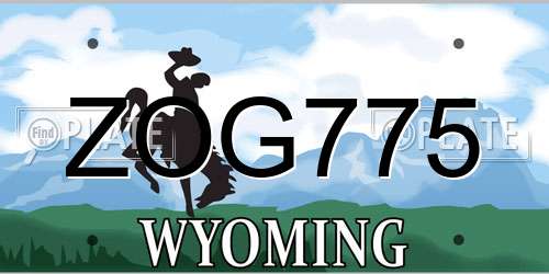 ZOG775 Wyoming License Plate