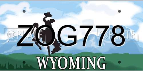 ZOG778 Wyoming License Plate