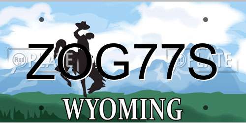 ZOG77S Wyoming License Plate