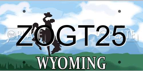 ZOGT25 Wyoming License Plate