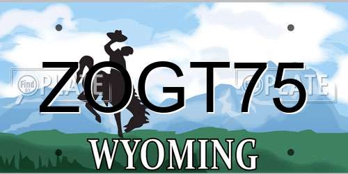 ZOGT75 Wyoming License Plate