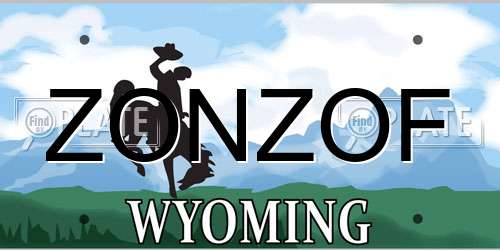 ZONZOF Wyoming License Plate