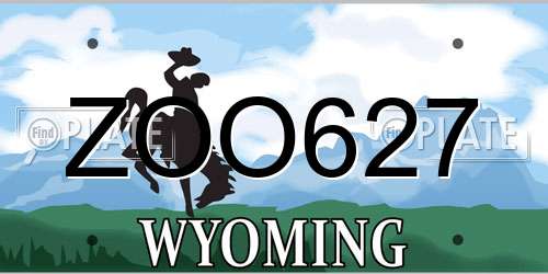 ZOO627 Wyoming License Plate