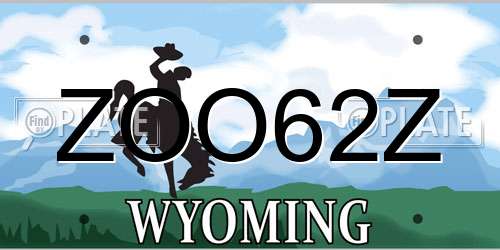 ZOO62Z Wyoming License Plate