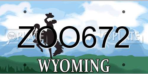 ZOO672 Wyoming License Plate