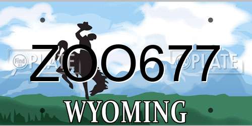 ZOO677 Wyoming License Plate