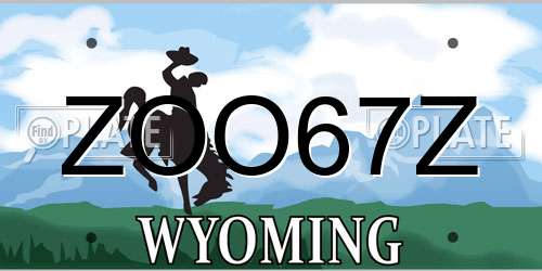ZOO67Z Wyoming License Plate