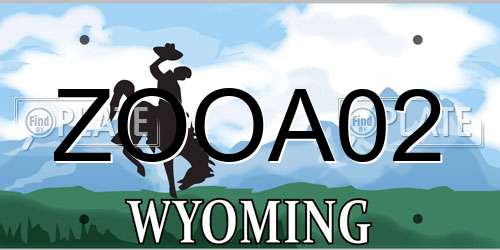 ZOOA02 Wyoming License Plate