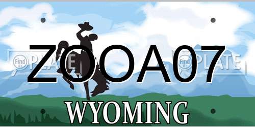ZOOA07 Wyoming License Plate
