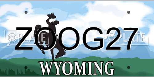 ZOOG27 Wyoming License Plate