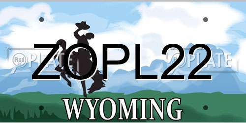 ZOPL22 Wyoming License Plate
