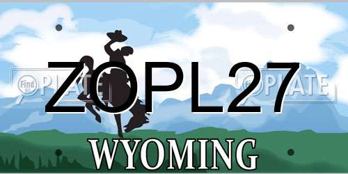 ZOPL27 Wyoming License Plate
