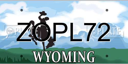 ZOPL72 Wyoming License Plate