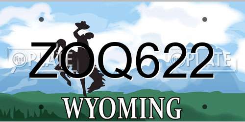 ZOQ622 Wyoming License Plate
