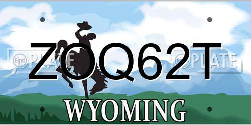 ZOQ62T Wyoming License Plate