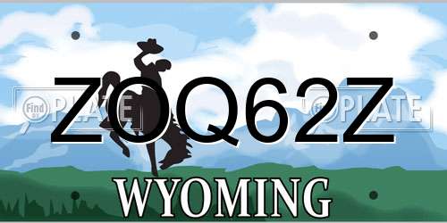 ZOQ62Z Wyoming License Plate