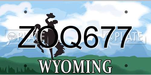 ZOQ677 Wyoming License Plate