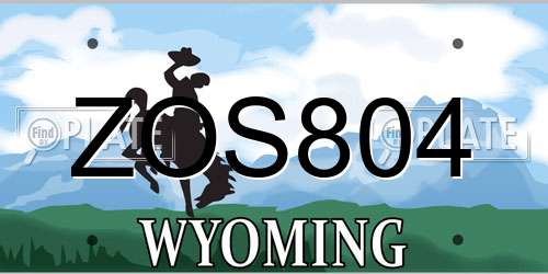 ZOS804 Wyoming License Plate