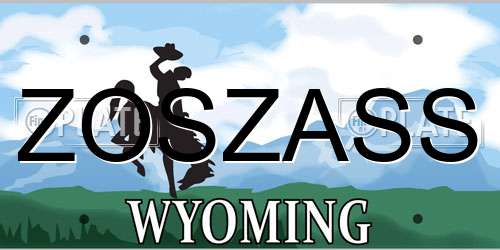 ZOSZASS Wyoming License Plate