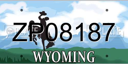 ZP08187 Wyoming License Plate