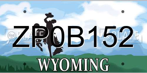 ZP0B152 Wyoming License Plate