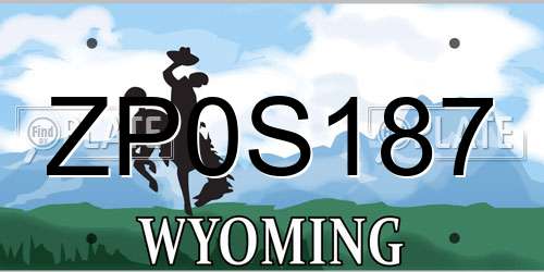 ZP0S187 Wyoming License Plate