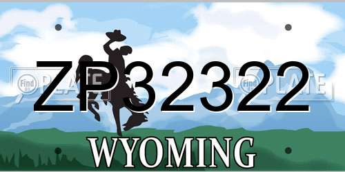 ZP32322 Wyoming License Plate