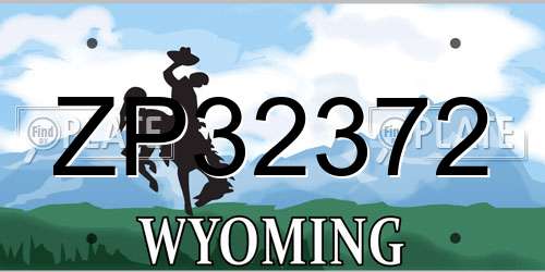 ZP32372 Wyoming License Plate