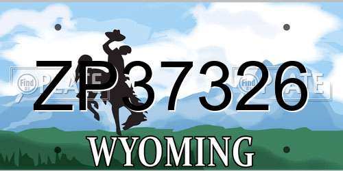 ZP37326 Wyoming License Plate