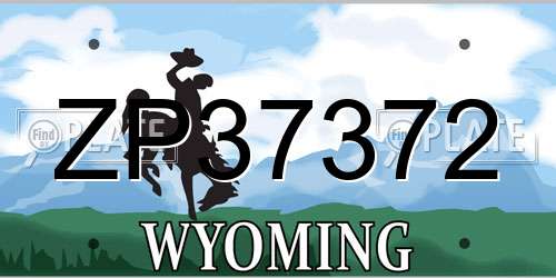 ZP37372 Wyoming License Plate
