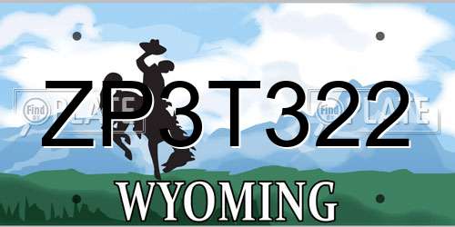ZP3T322 Wyoming License Plate