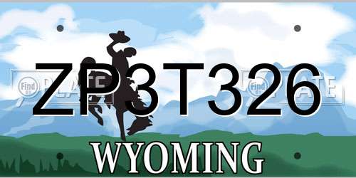 ZP3T326 Wyoming License Plate
