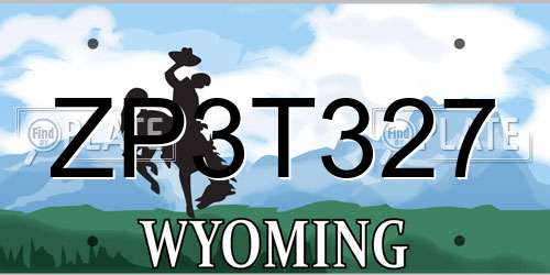ZP3T327 Wyoming License Plate