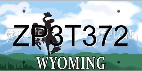 ZP3T372 Wyoming License Plate