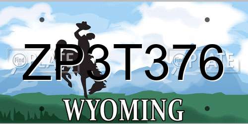 ZP3T376 Wyoming License Plate