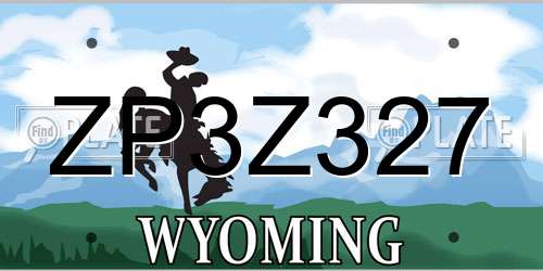 ZP3Z327 Wyoming License Plate