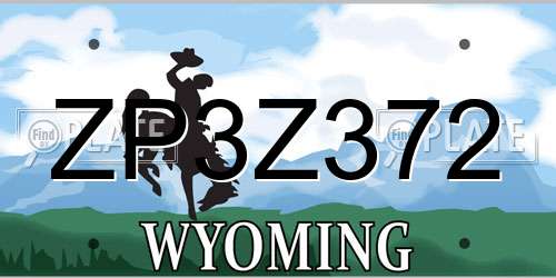 ZP3Z372 Wyoming License Plate