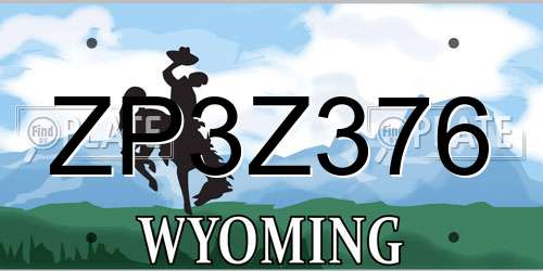 ZP3Z376 Wyoming License Plate