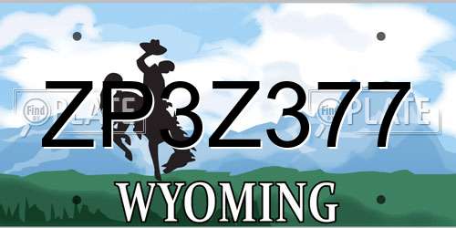 ZP3Z377 Wyoming License Plate