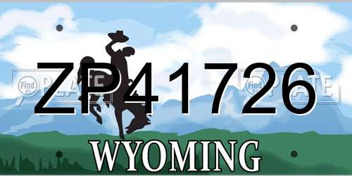 ZP41726 Wyoming License Plate