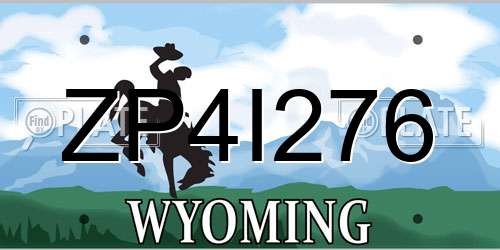 ZP4I276 Wyoming License Plate