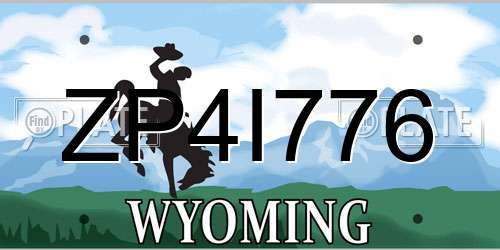 ZP4I776 Wyoming License Plate