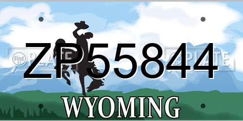 ZP55844 Wyoming License Plate