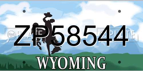 ZP58544 Wyoming License Plate
